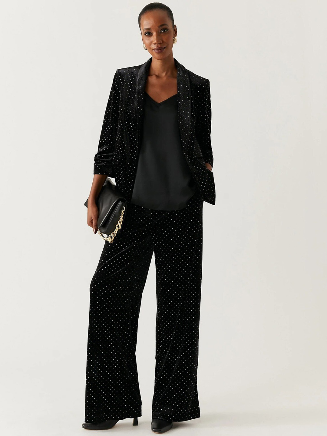 

Marks & Spencer Women Black High-Rise Trousers