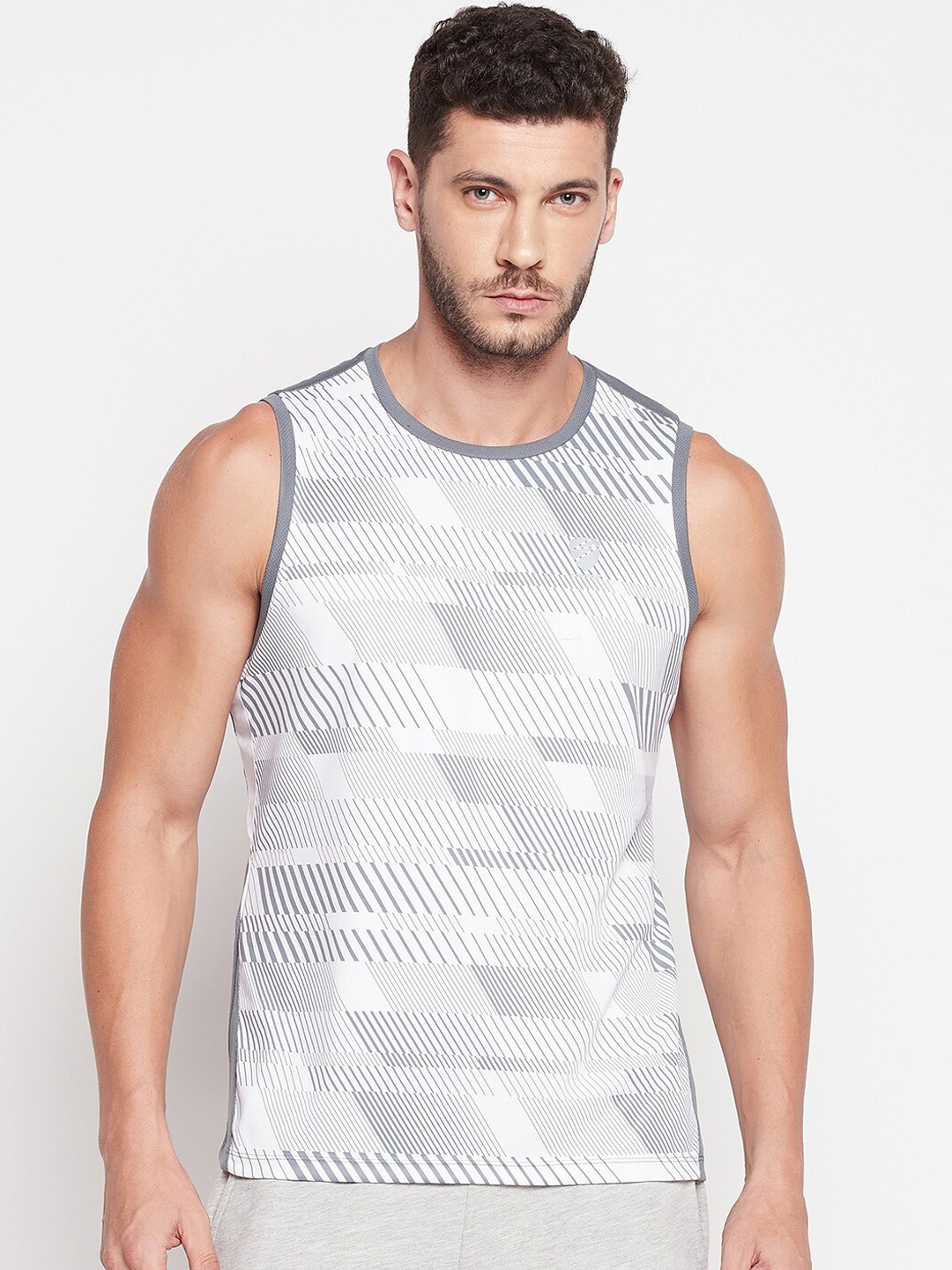 

UNPAR Men White & Grey Printed Innerwear Vests