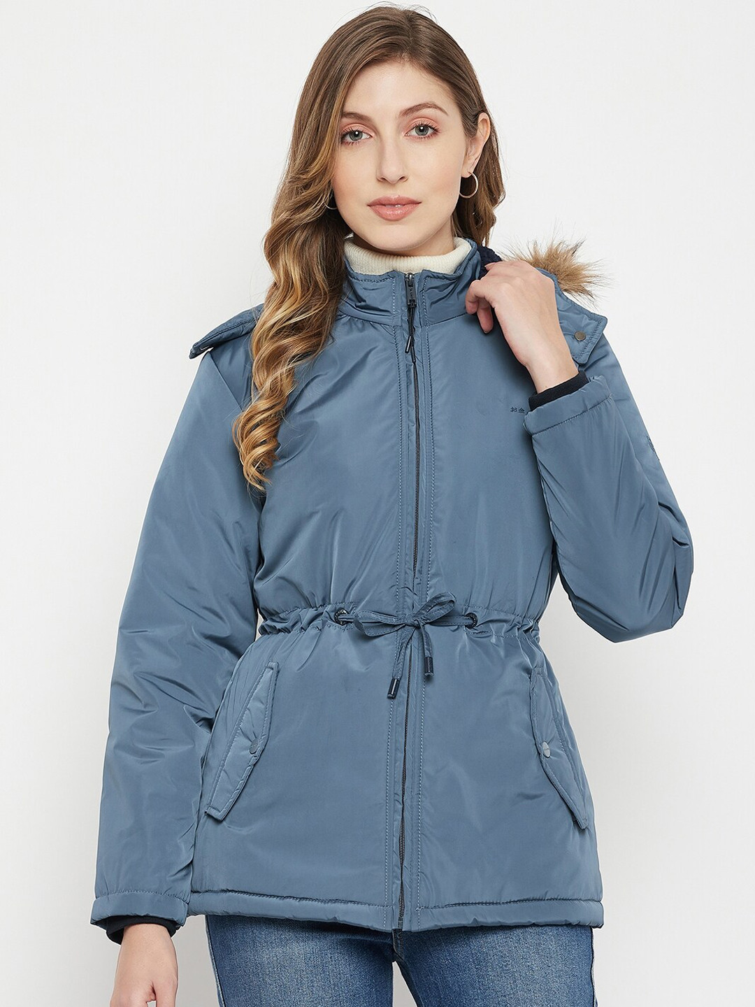 

Okane Women Blue Lightweight Parka Jacket