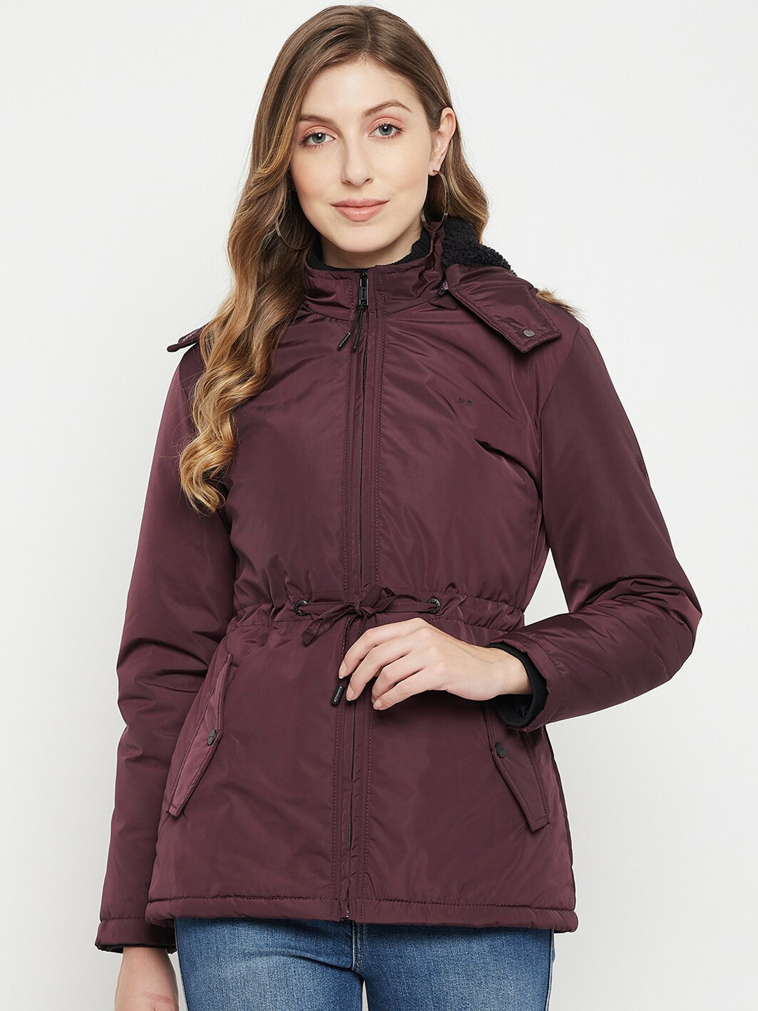 

Okane Women Burgundy Lightweight Parka Jacket