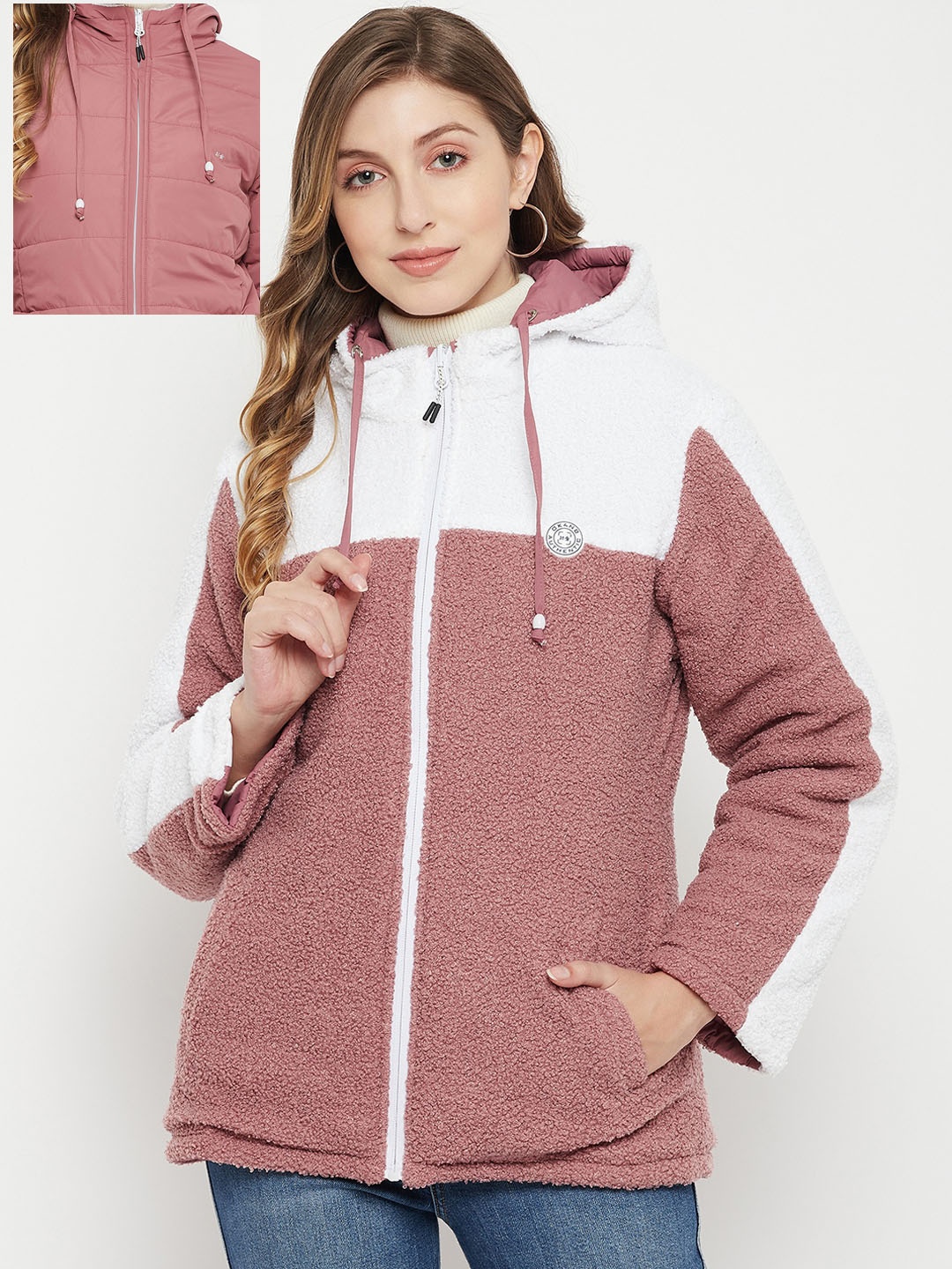 

Okane Women Pink Reversible Padded Jacket