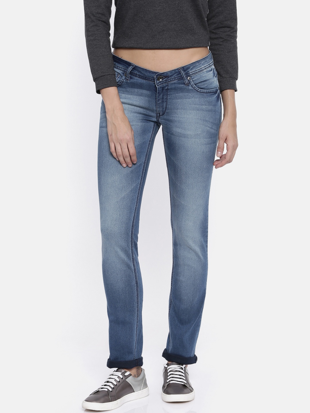 

Pepe Jeans Women Blue Frisky Slim Fit Low-Rise Clean Look Stretchable Jeans