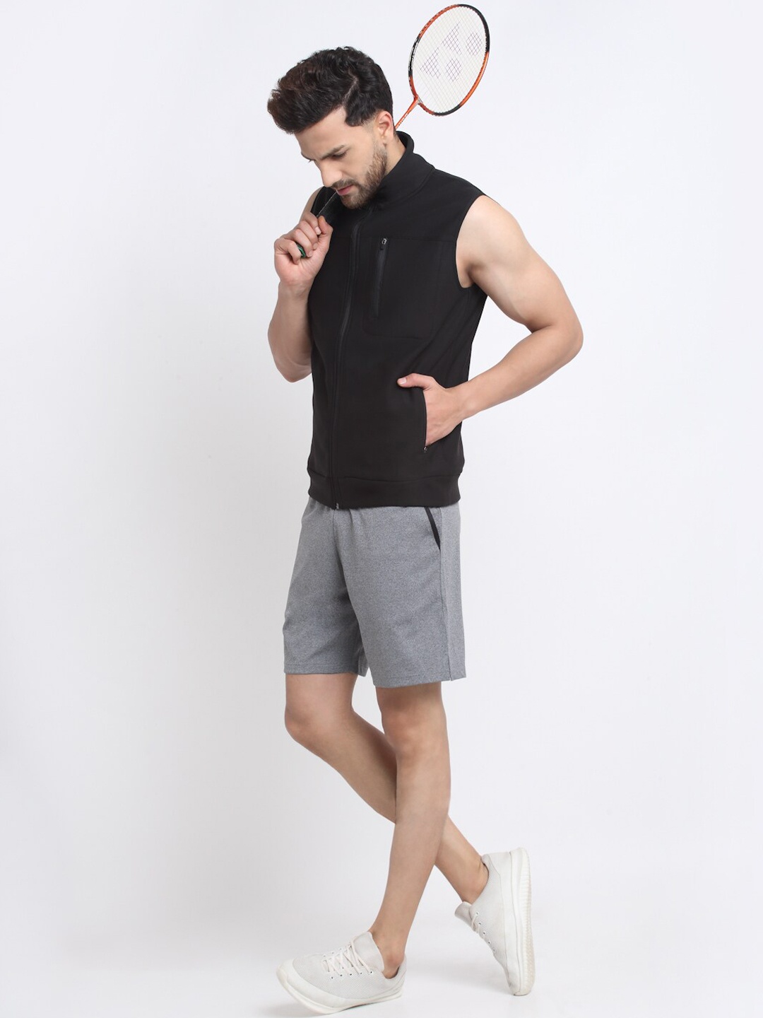 

Invincible Men Black Lightweight Training or Gym Sporty Jacket