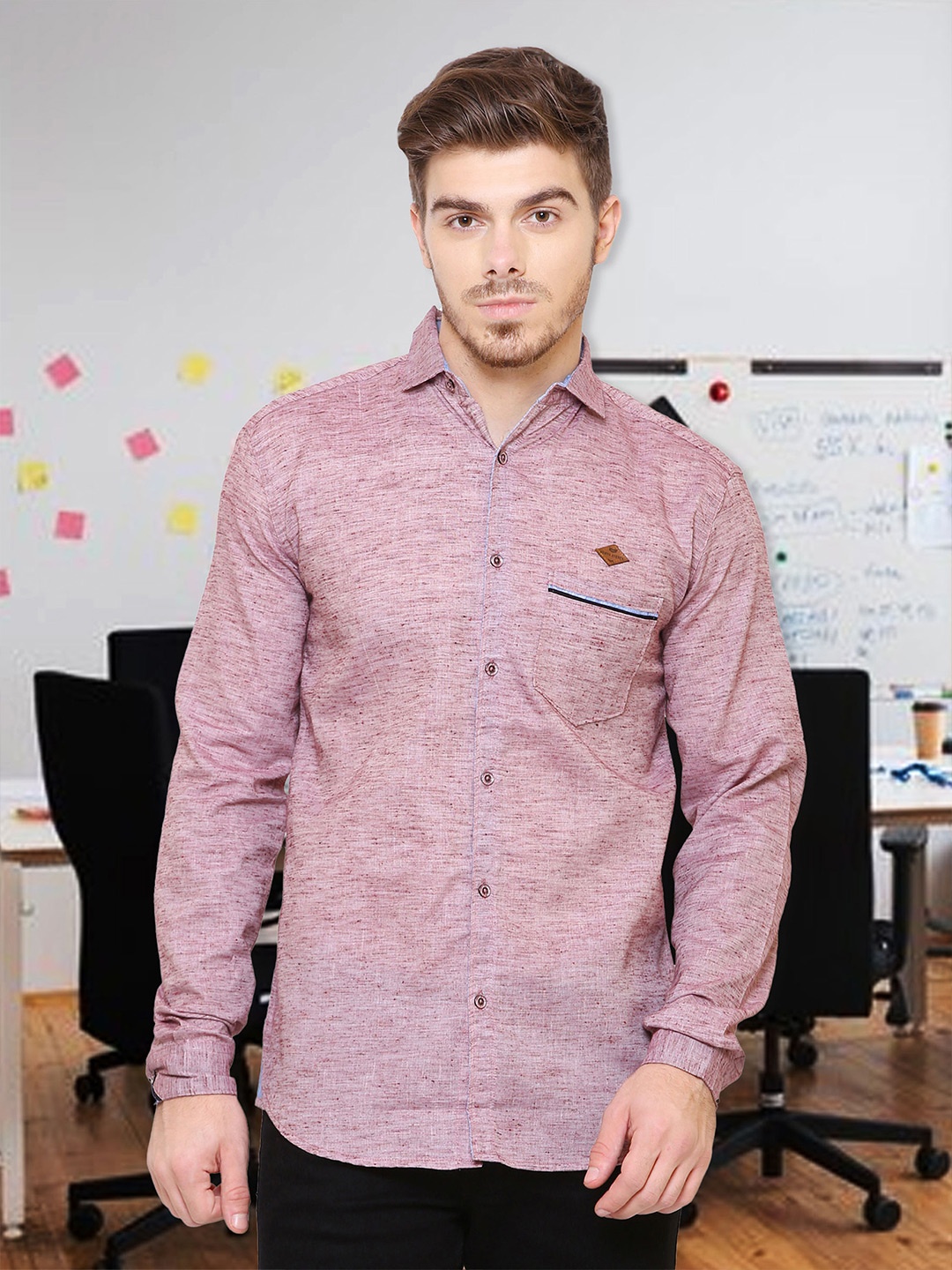 

Kuons Avenue Men Smart Slim Fit Casual Shirt, Red