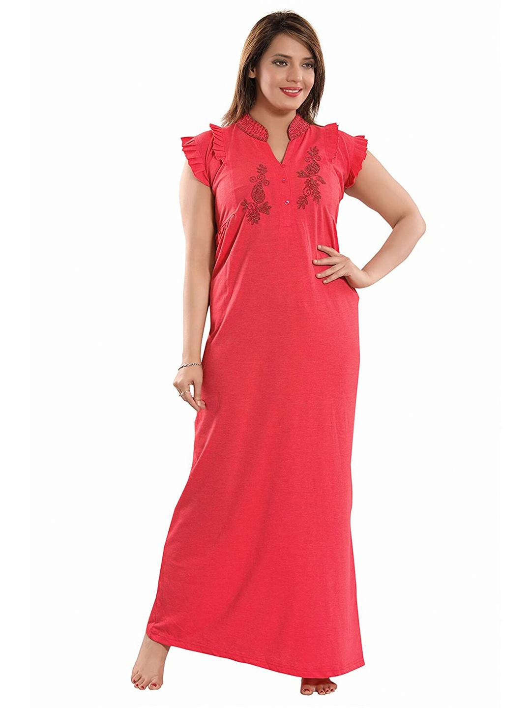 

9shines Label Red Maxi Nightdress