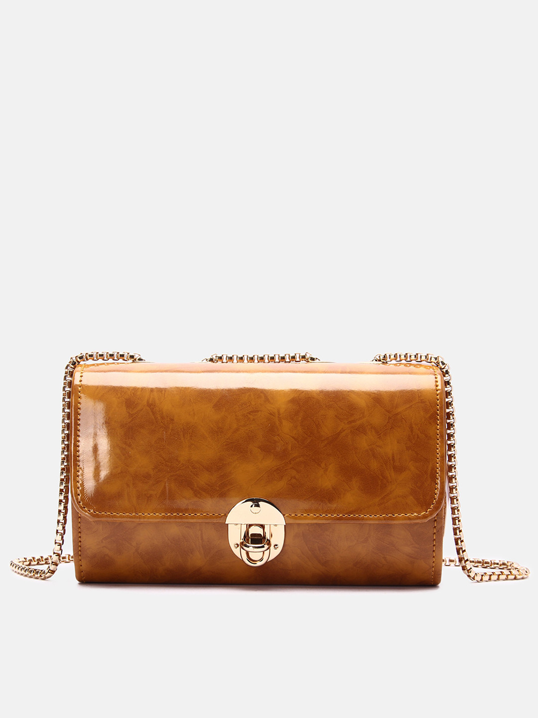 

DN Creation Brown Structured Handheld Bag