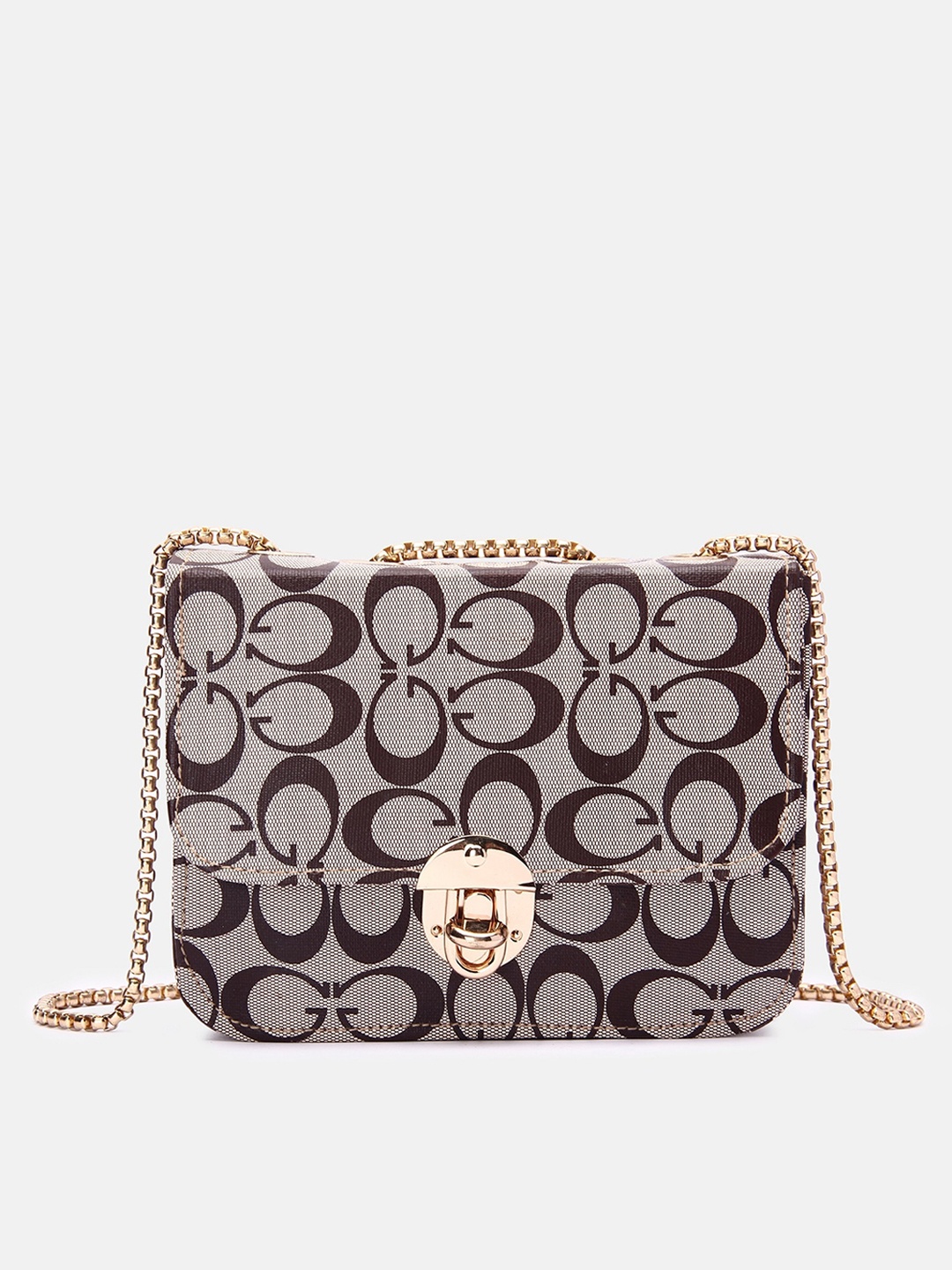 

DN Creation Women Brown Textured Structured Sling Bag