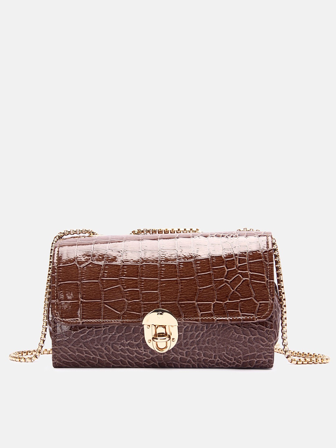 

DN Creation Coffee Brown Textured Structured Sling Bag
