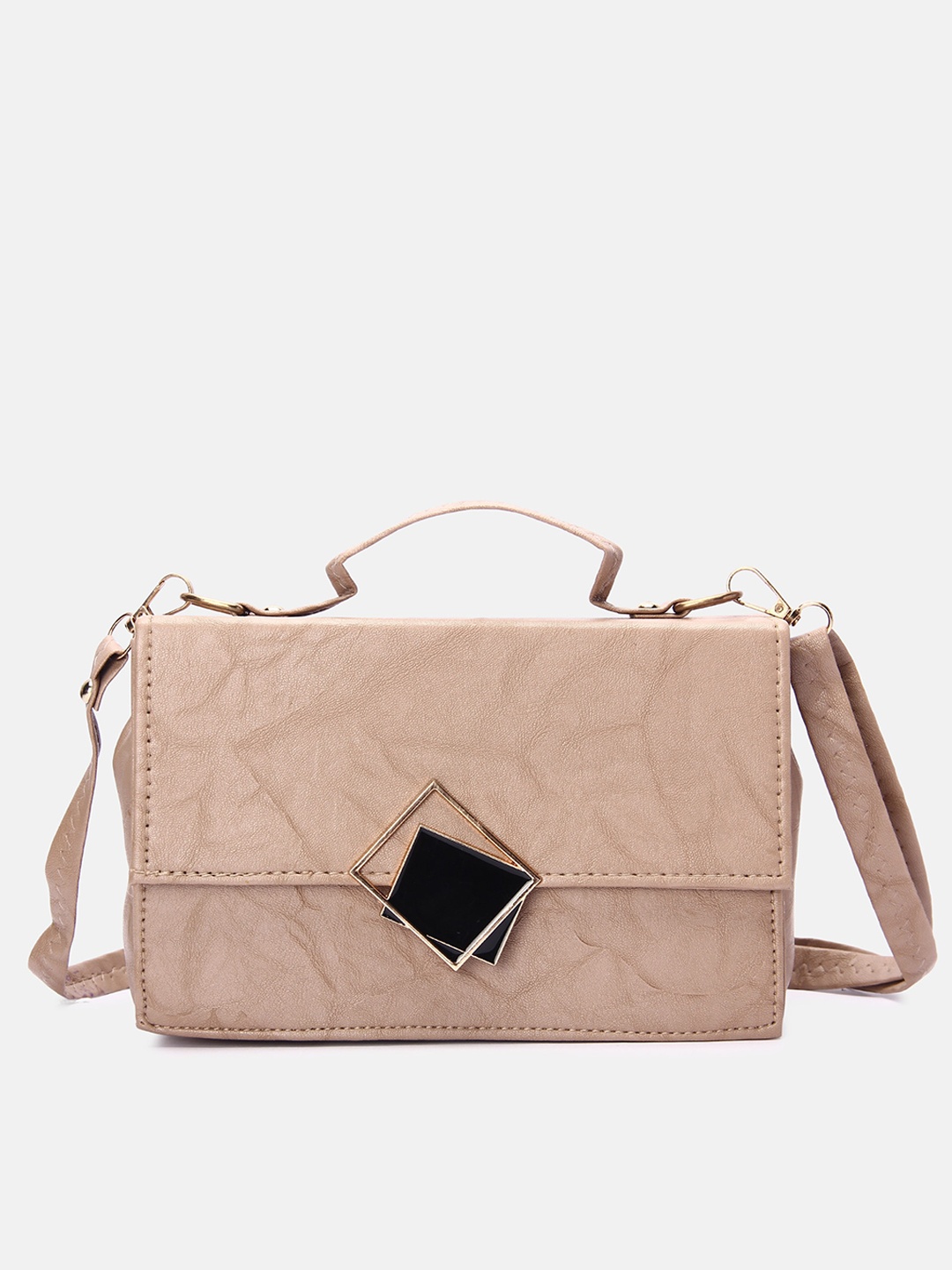 

DN Creation Beige PU Structured Satchel