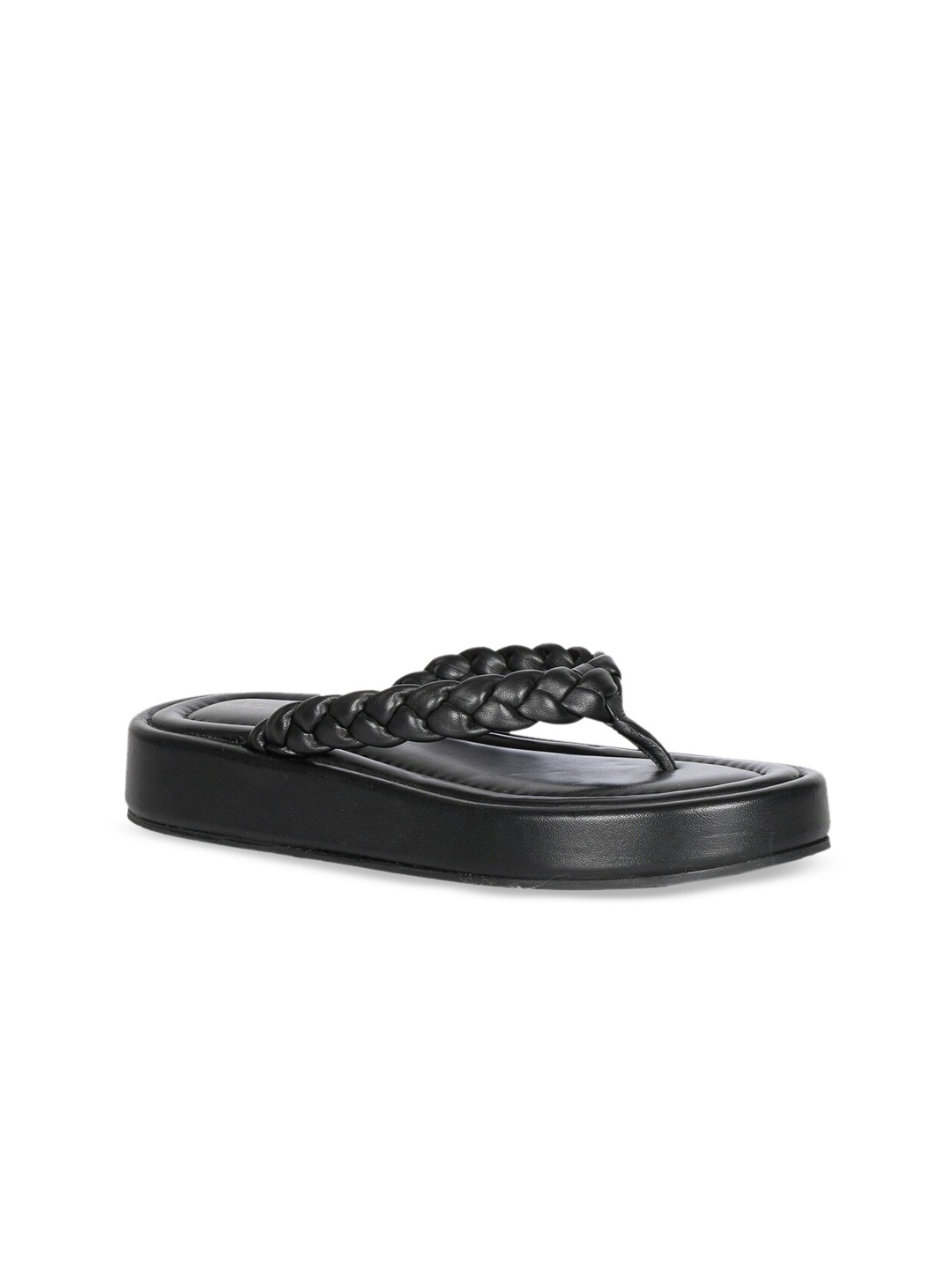 

Saint G Black Textured Leather Block Sandals