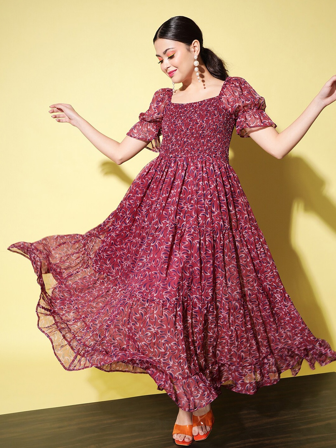 

Trend Arrest Women Pink Georgette Maxi Dress