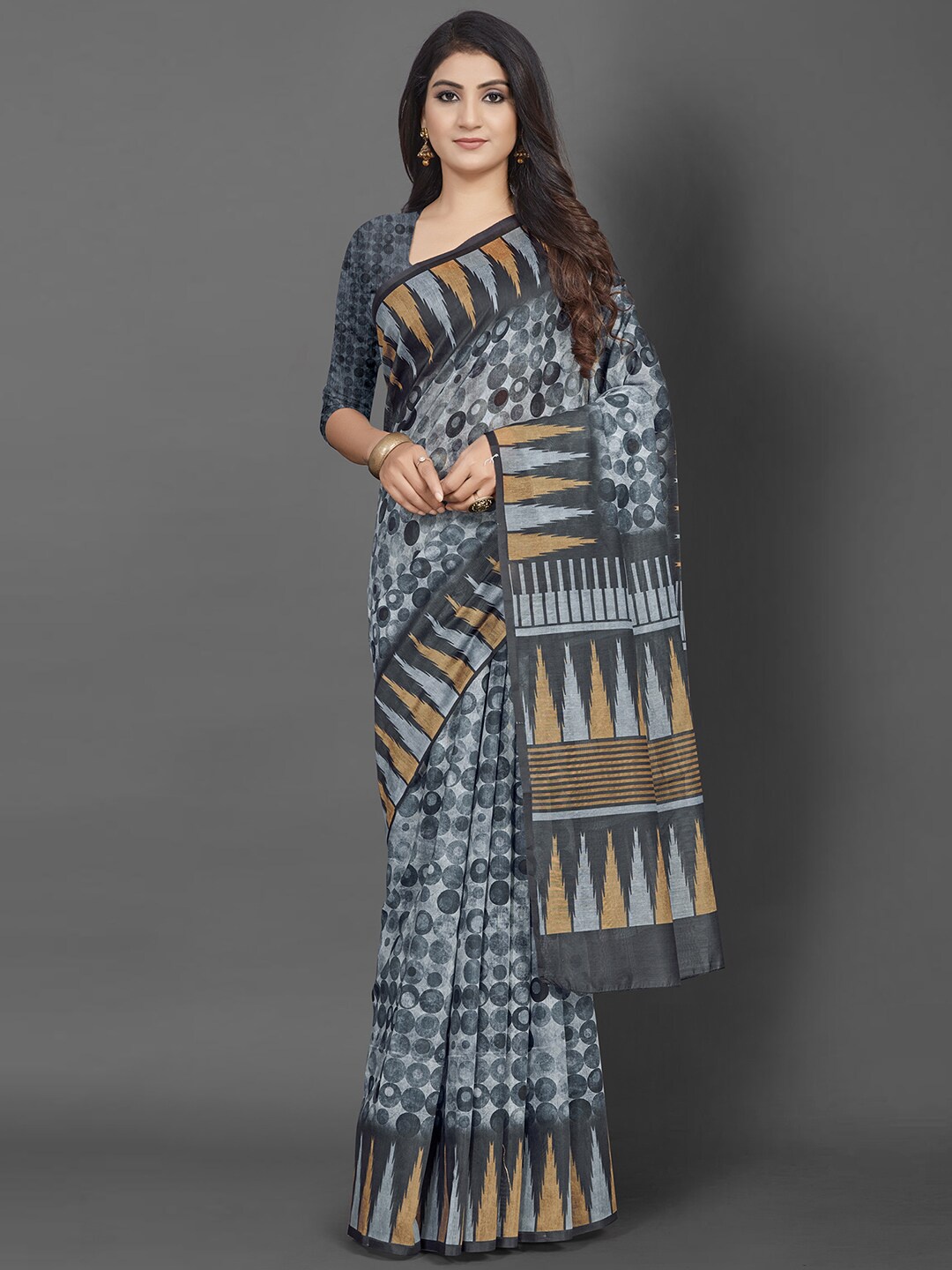 

Saree mall Grey & Brown Bagh Sarees