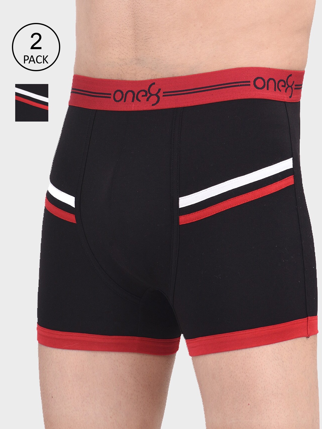 

one8 by Virat Kohli Men Pack Of 2 Black Solid Trunks 903-BLACK-PO2