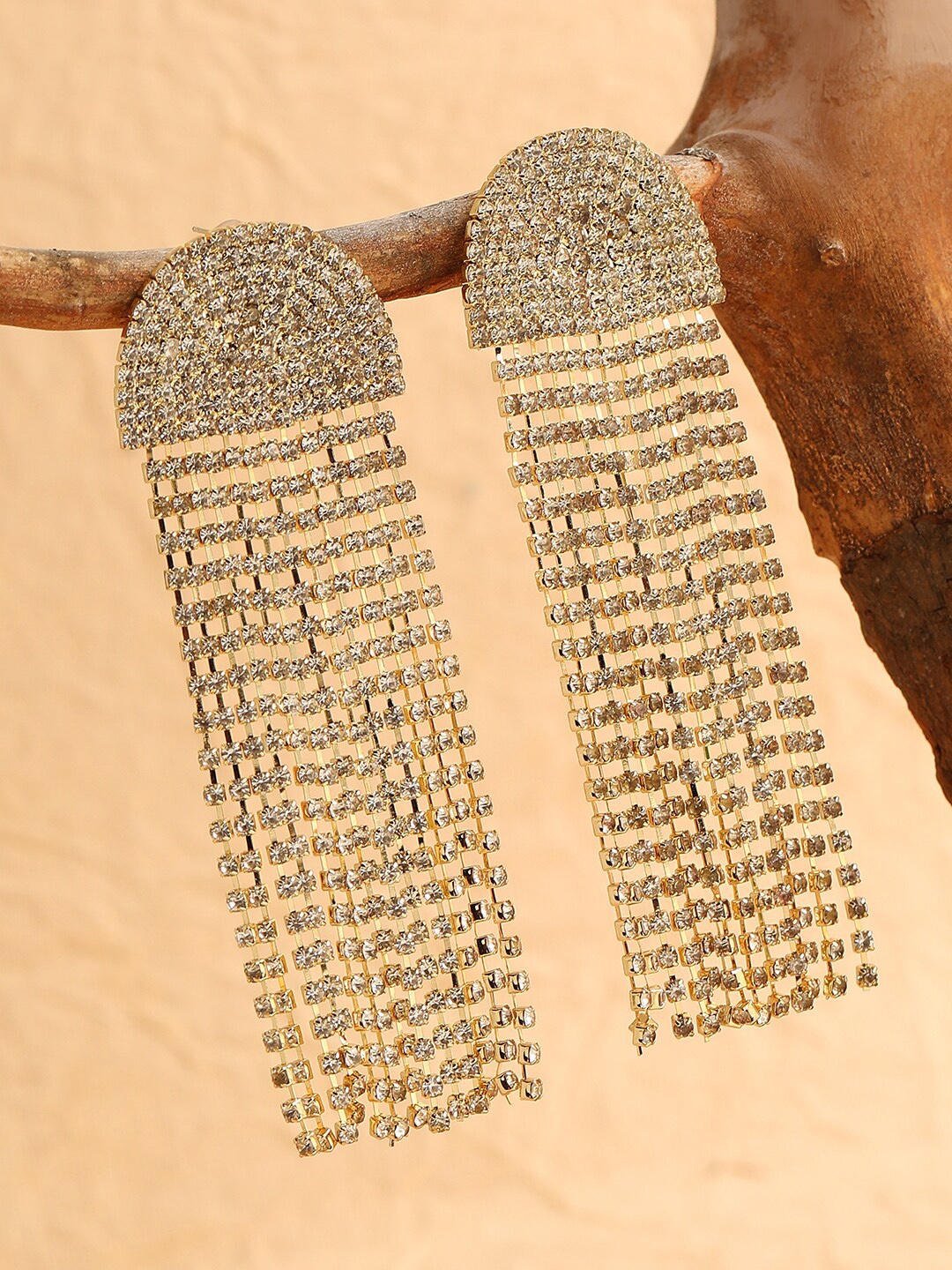 

SOHI Gold Plated Contemporary Drop Earrings