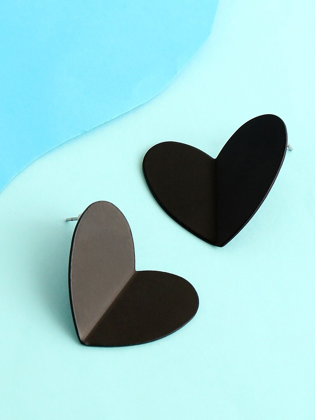 

SOHI Black Gold Plated Contemporary Studs Earrings