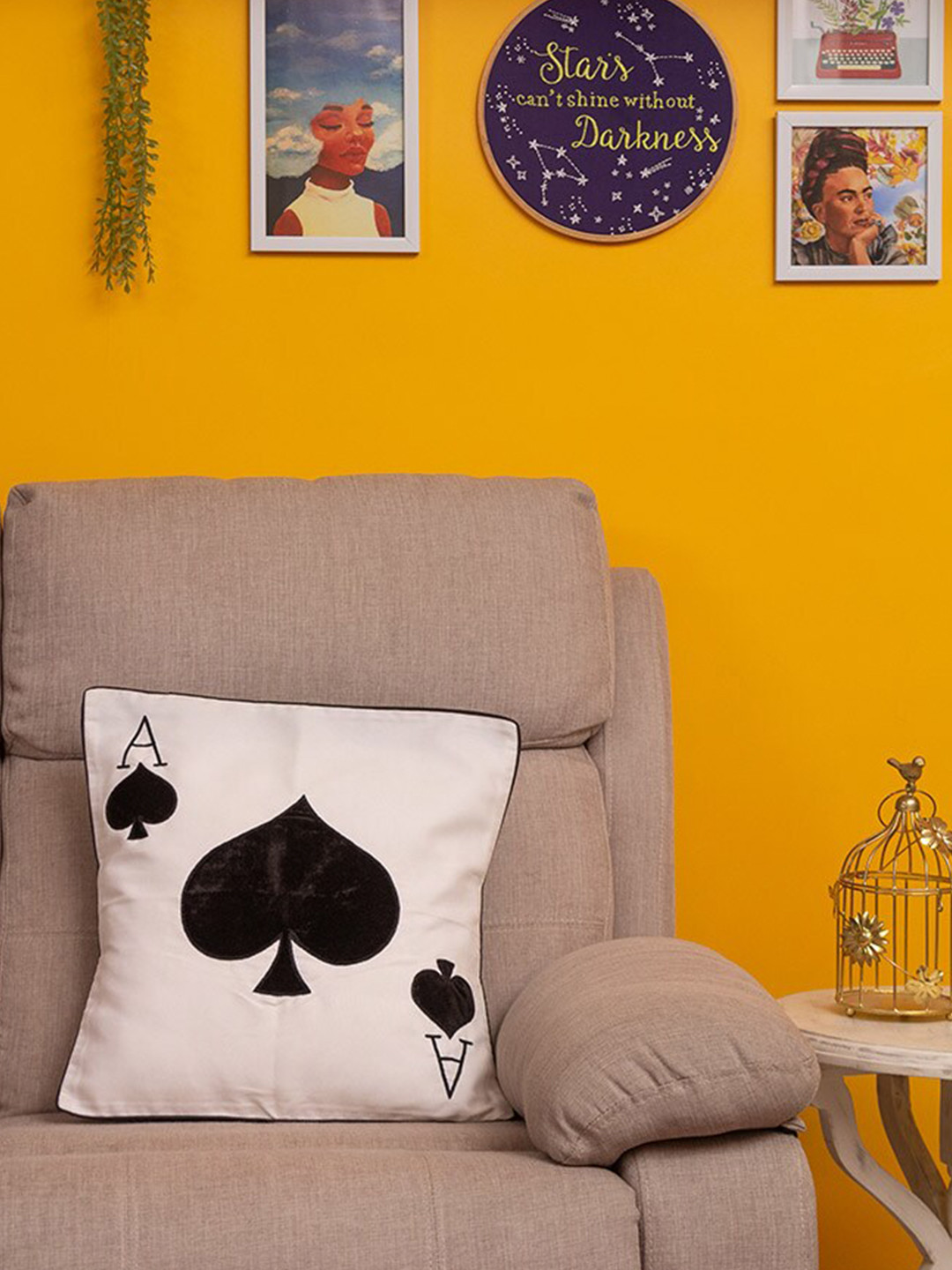 

BandBox White & Black Cotton Square Cushion Cover