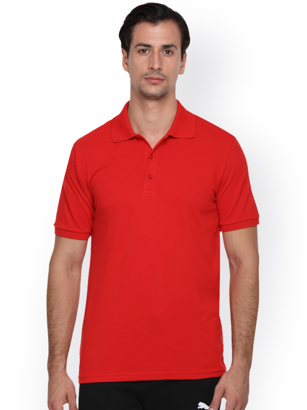 

Puma Men Red Solid ESN Polo Collar T-shirt