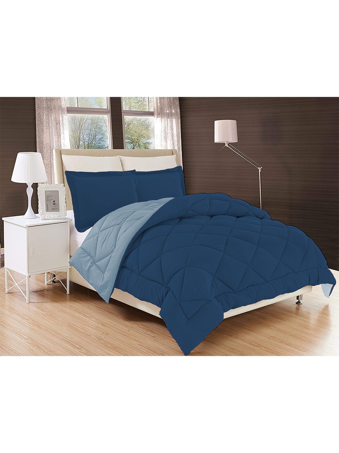 

Sasimo Navy Blue AC Room 210 GSM Single Bed sasimo's extra soft comforter
