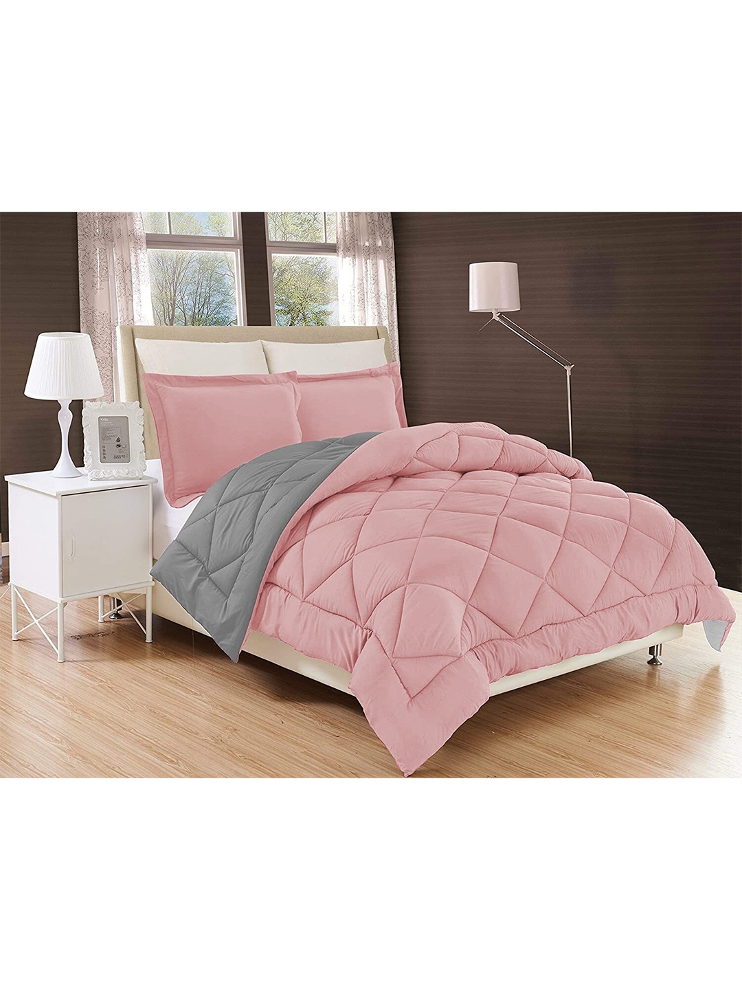 

Sasimo Pink & Grey AC Room 210 GSM Single Bed Comforter