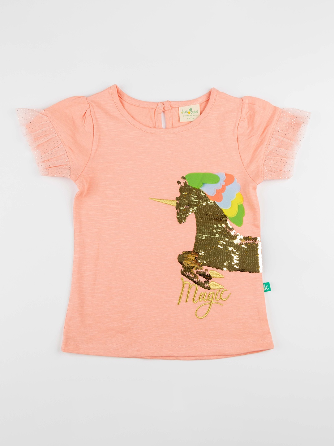 

JusCubs Girls Pink Pure Cotton Printed T-shirt