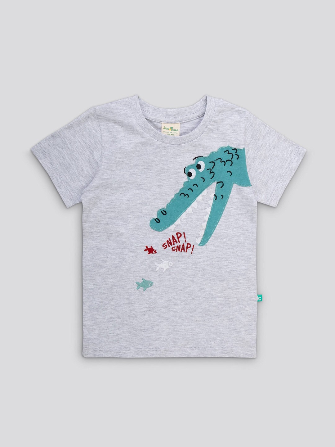 

JusCubs Boys Grey Printed T-shirt