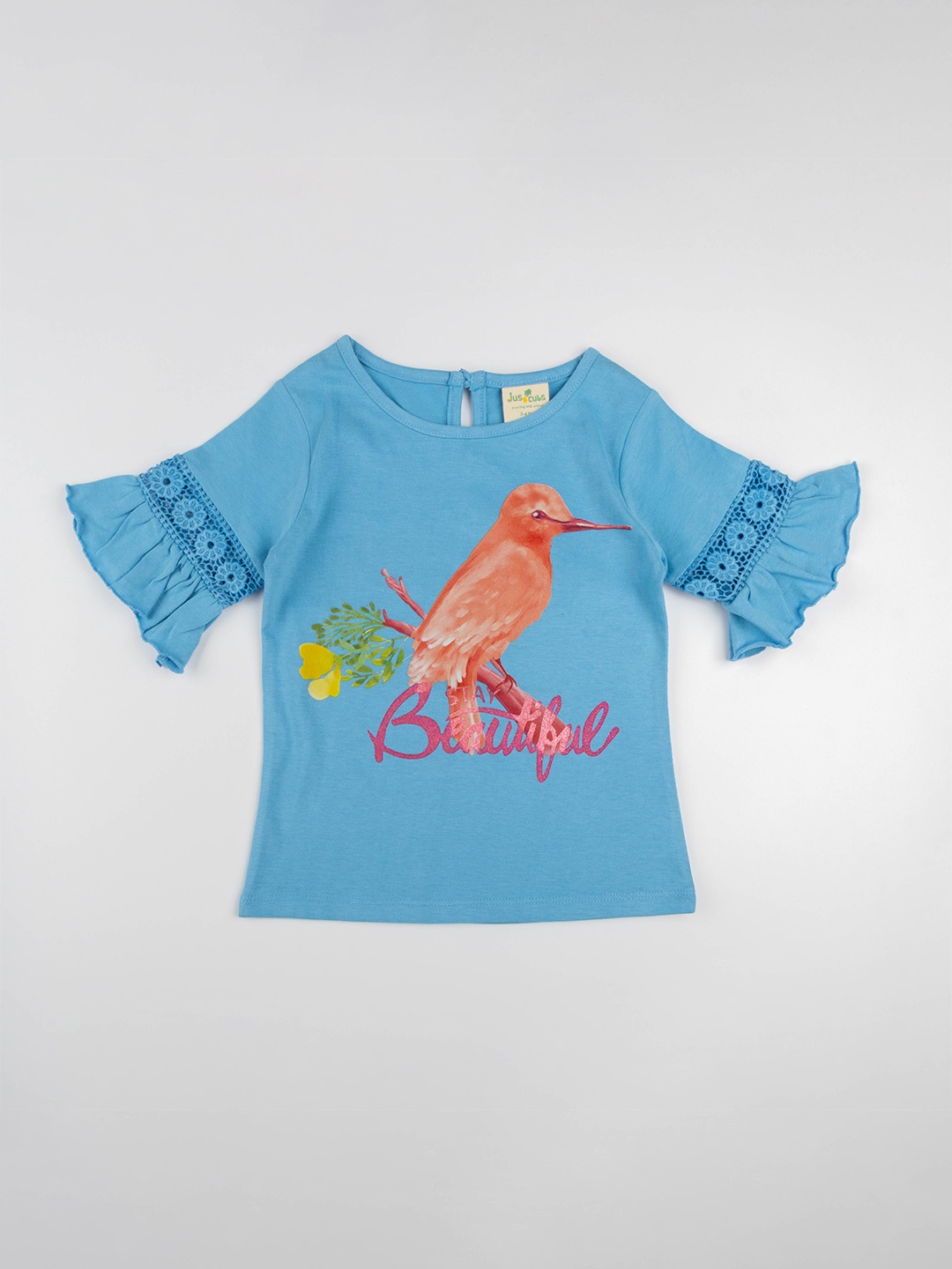 

JusCubs Girls Blue Printed T-shirt