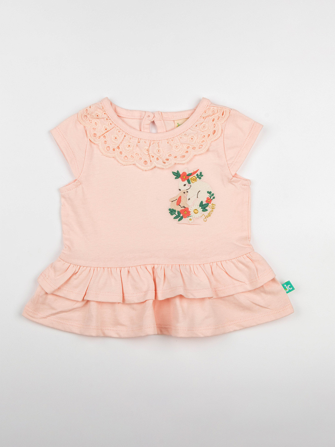 

JusCubs Girls Pink Floral Printed T-shirt