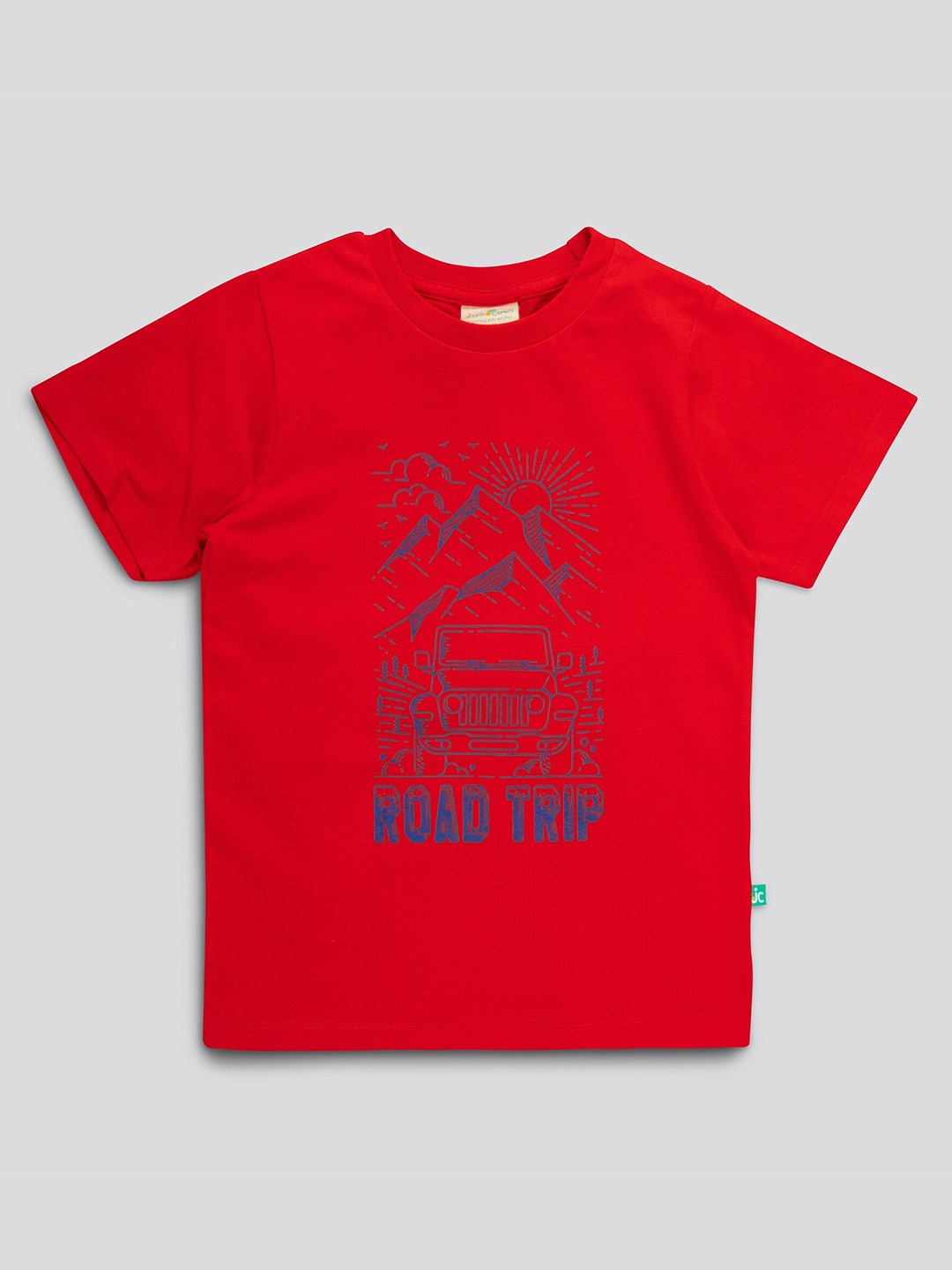 

JusCubs Boys Red Printed Cotton T-shirt