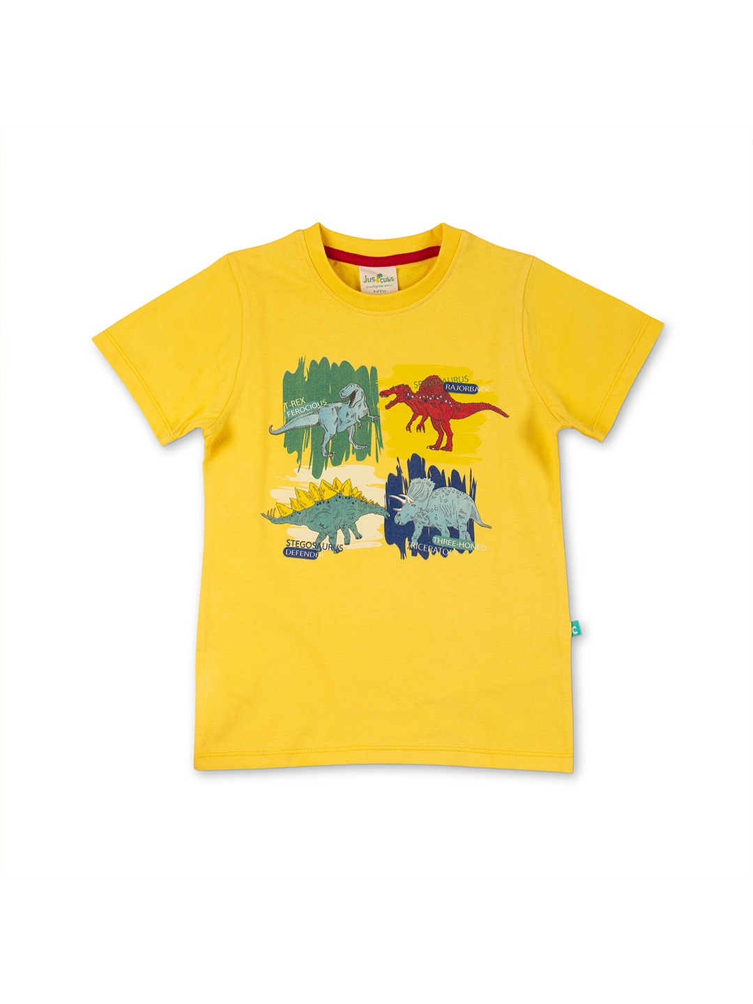 

JusCubs Boys Yellow Printed Tropical Cotton T-shirt