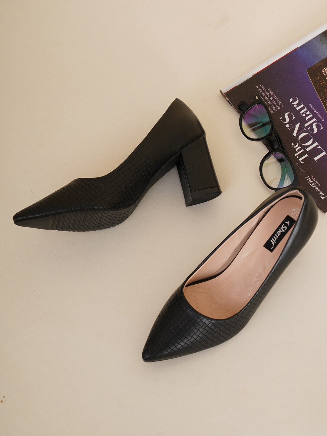 

Sherrif Shoes Women Black Party Block Pumps