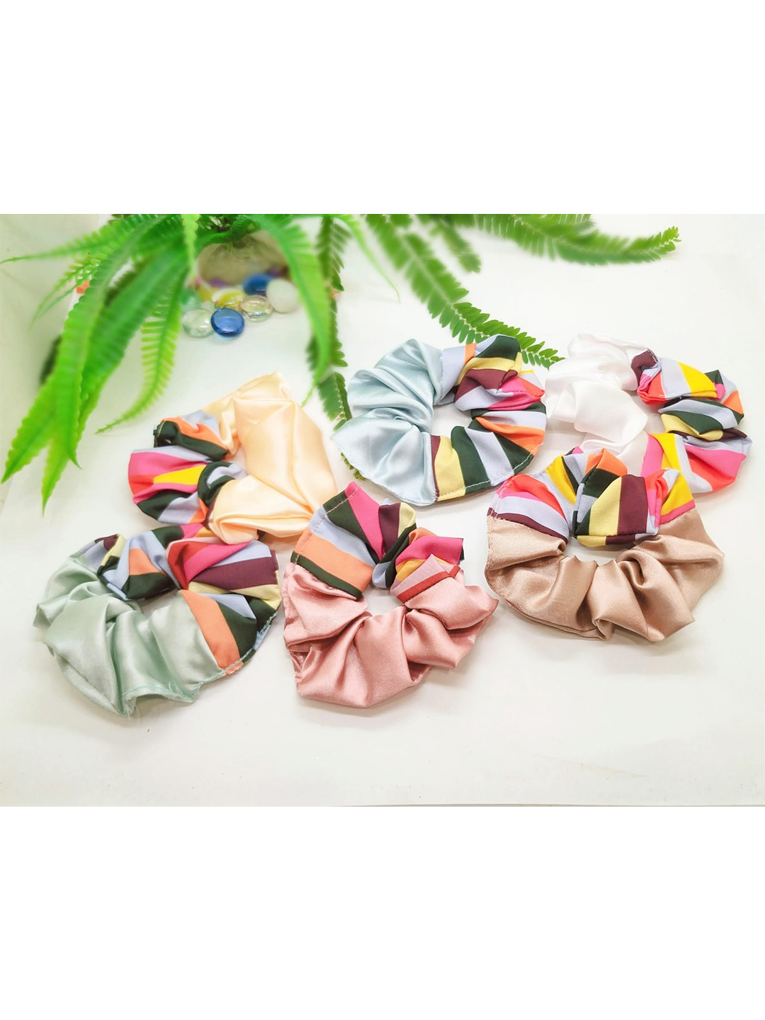 

FEMMIBELLA Women Pink & Blue Set of 6 Ponytail Holders