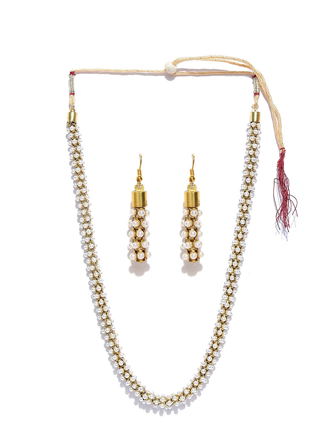 

Dhrohar Gold-Plated White Pearl Jewellery Set