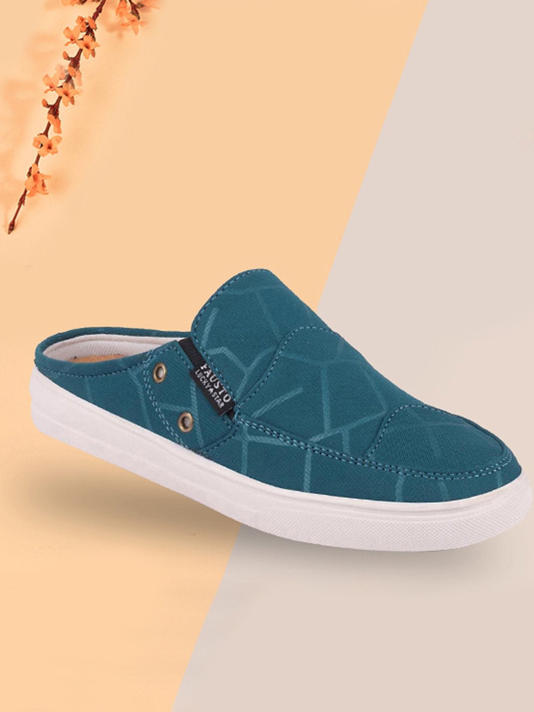 

FAUSTO Women Teal Printed Mules