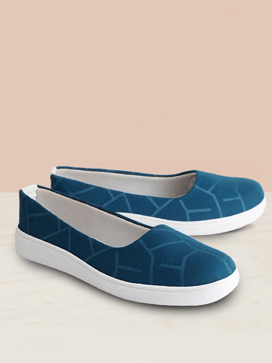 

FAUSTO Women Teal Printed Ballerinas Flats