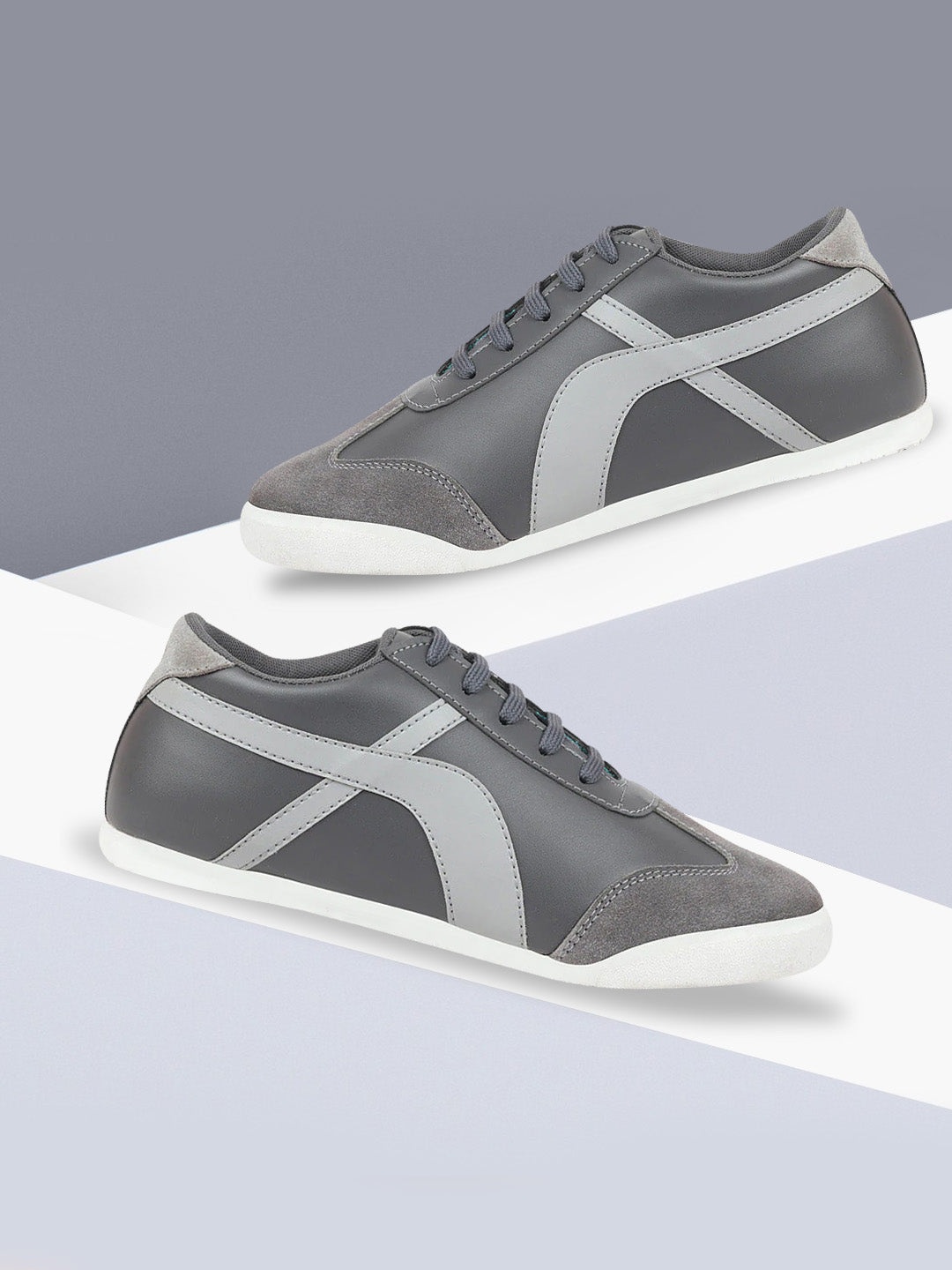 

FAUSTO Men Grey Colourblocked PU Sneakers