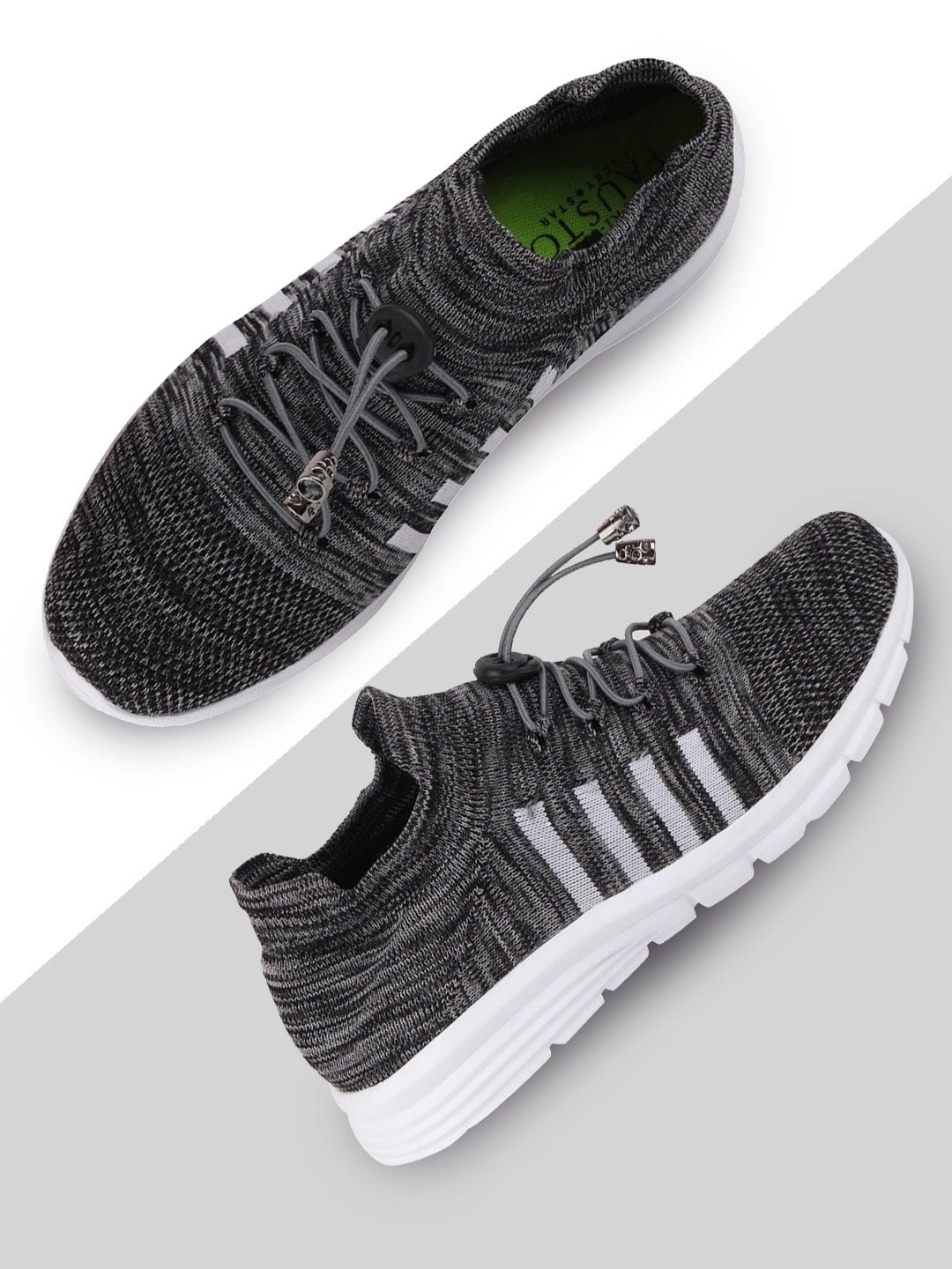 

FAUSTO Men Grey Mesh Running Non-Marking Shoes