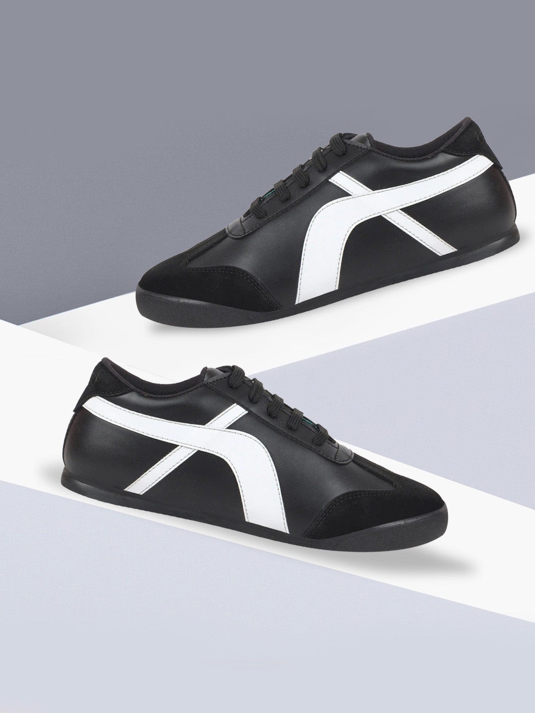 

FAUSTO Men Black Colourblocked PU Sneakers