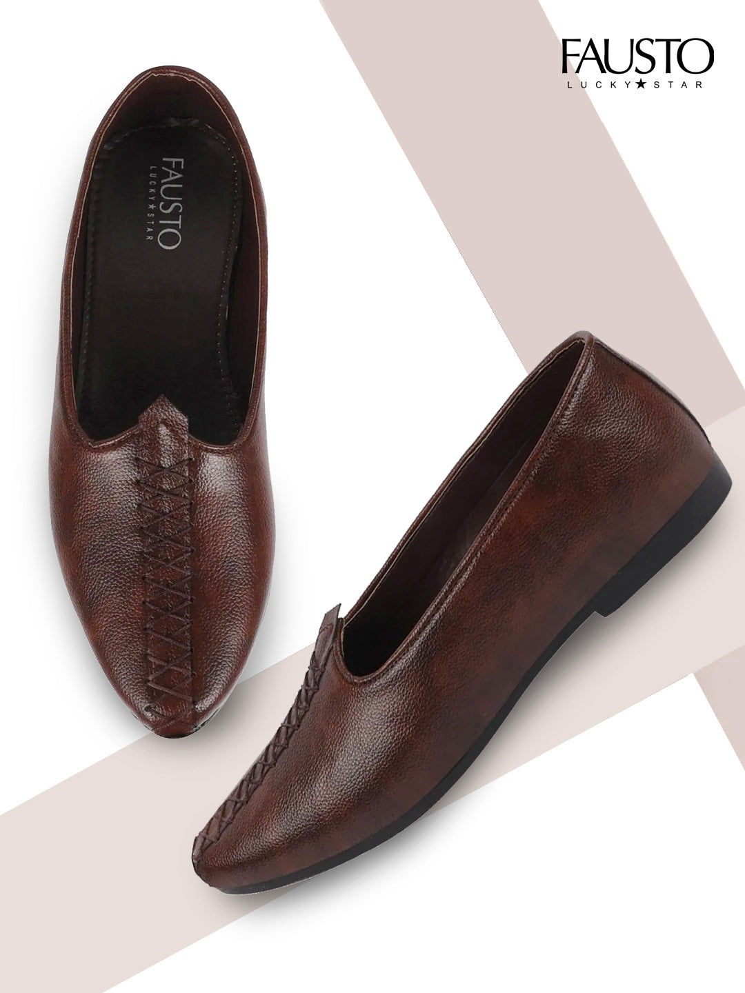

FAUSTO Men Brown PU Basics Loafers