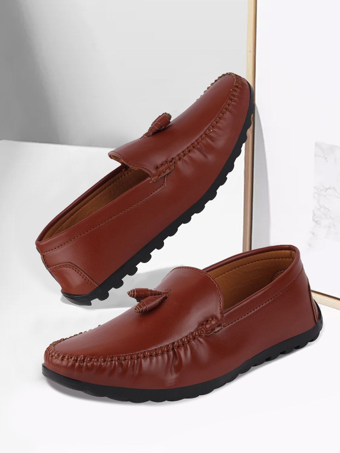 

FAUSTO Men Tan PU Loafers