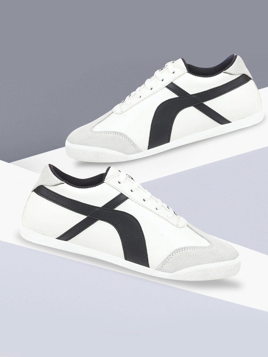 

FAUSTO Men White Colourblocked PU Sneakers