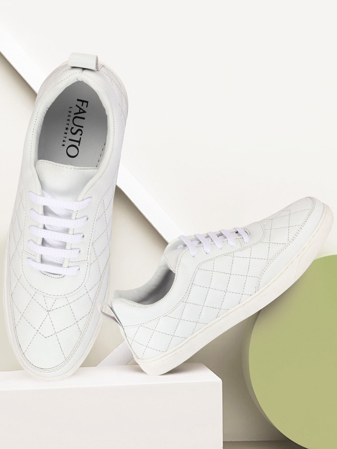 

FAUSTO Men White Printed Lightweight Sneakers