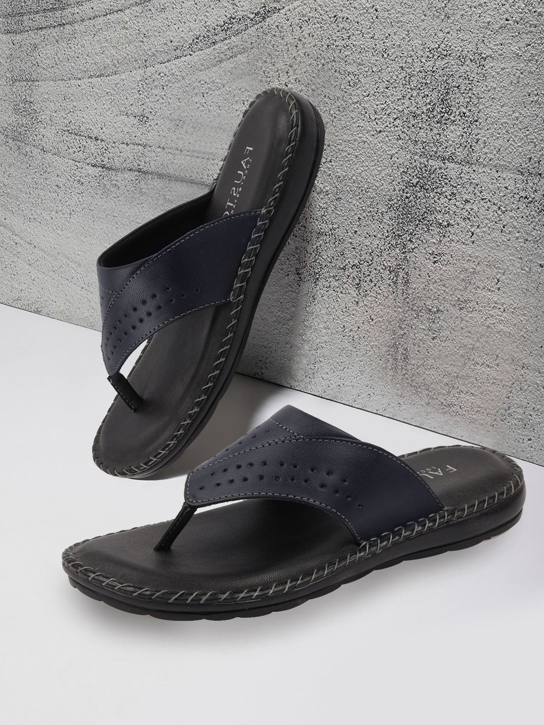 

FAUSTO Men Blue Thong Flip-Flops