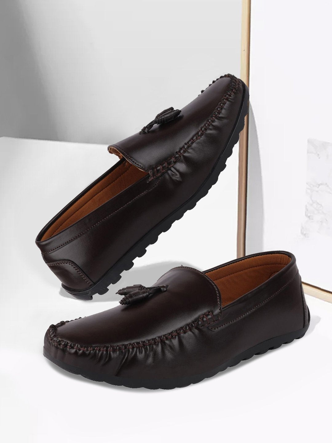 

FAUSTO Men Brown PU Casual Loafers