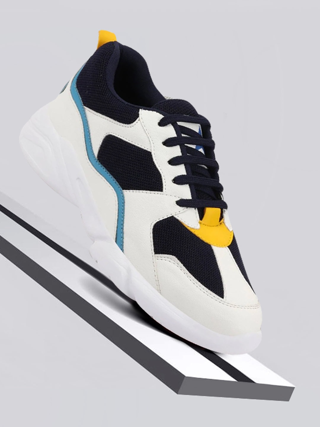 

FAUSTO Men White Printed PU Sneakers