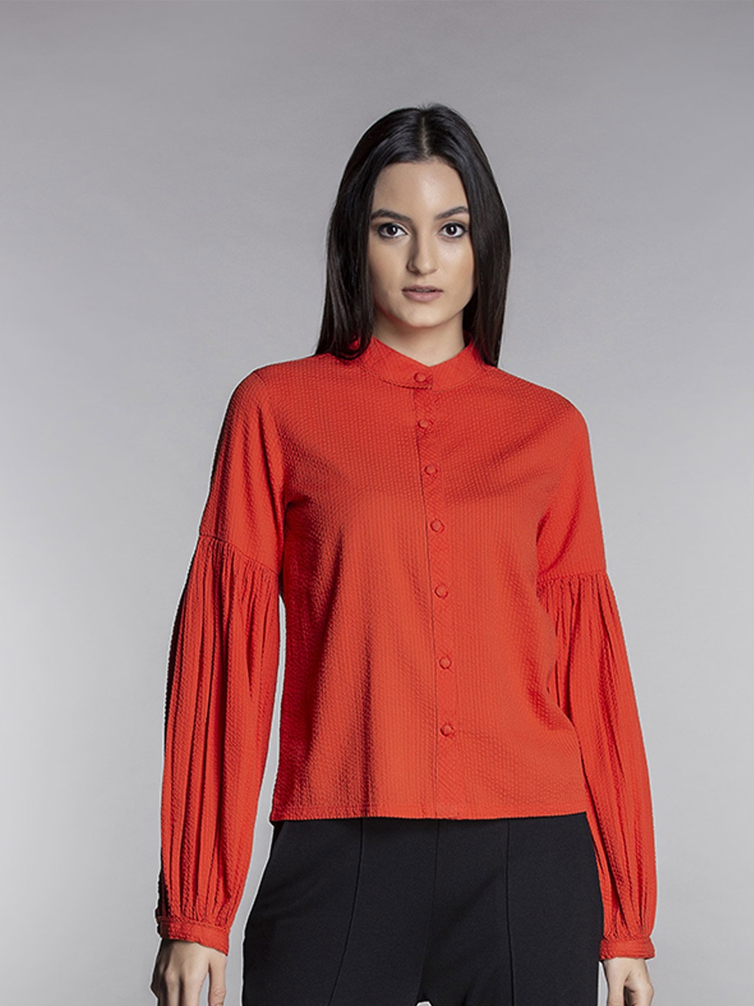 

MKOAL Women Classic Cotton Formal Shirt, Orange