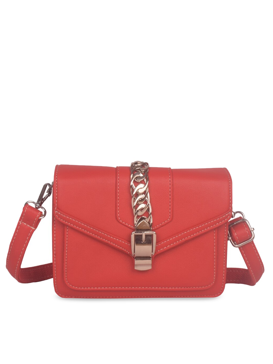 

Bagkok Women Red Solid Structured Sling Bag
