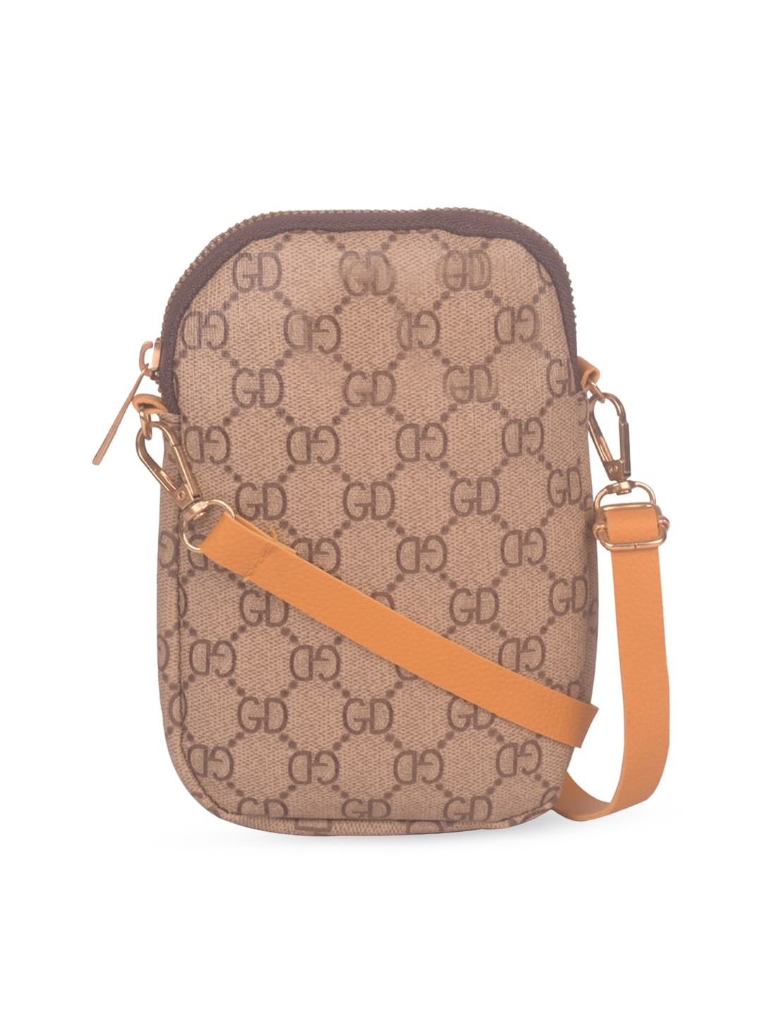 

Bagkok Women Beige Textured PU Structured Sling Bag