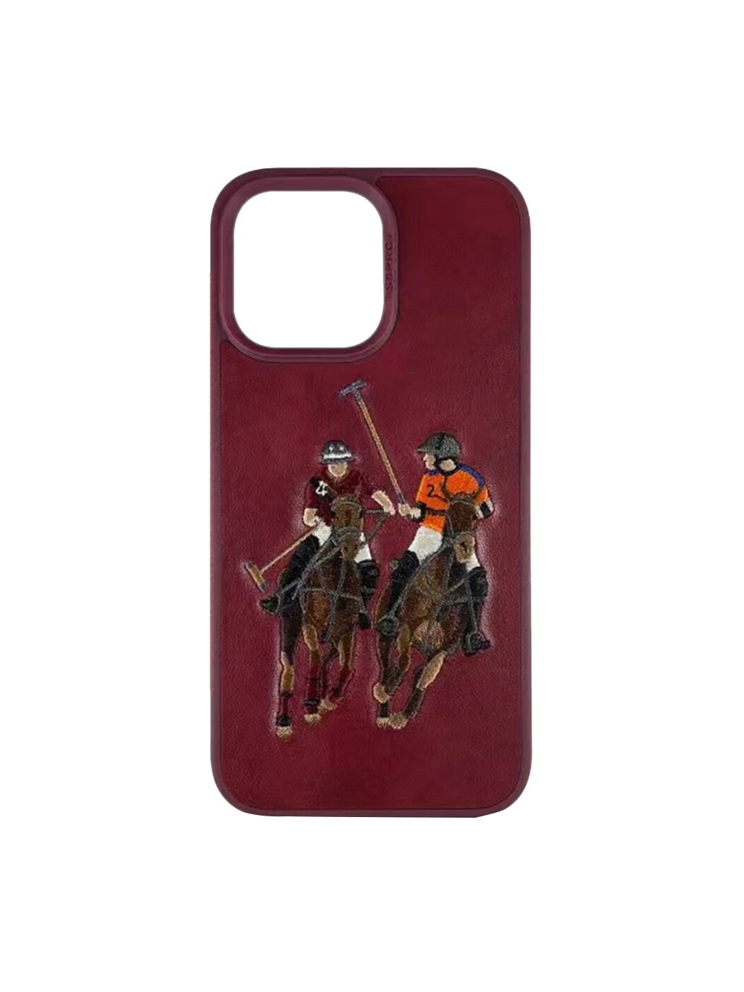 

Treemoda Red SB Series Leather Embroided Red Case For Apple iPhone 14 Pro Max
