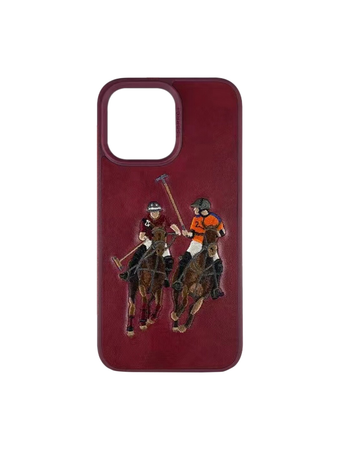 

TREEMODA Red & Brown Embroided iPhone 14 Phone Back Case