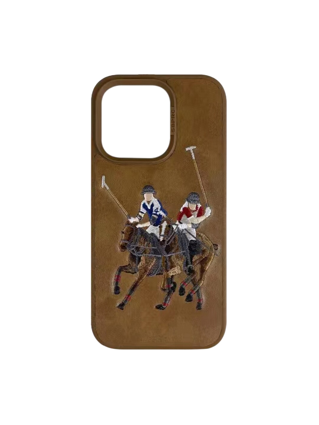 

TREEMODA Brown Leather Embroided Case For Apple iPhone 14 Pro Max